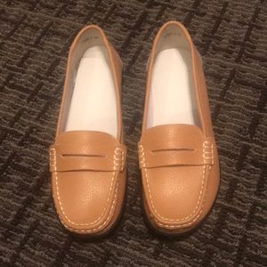 Camel loafer shoes